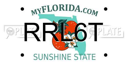 RRL6T Florida License Plate