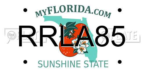 RRLA85 Florida License Plate