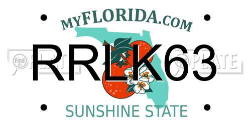 RRLK63 Florida License Plate