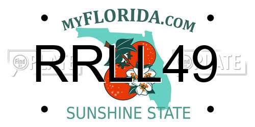 RRLL49 Florida License Plate