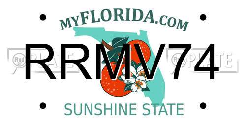 RRMV74 Florida License Plate