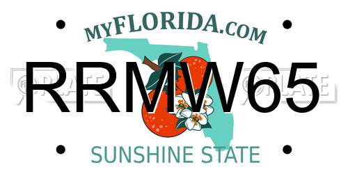 RRMW65 Florida License Plate