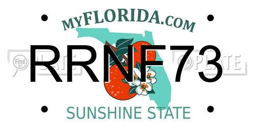 RRNF73 Florida License Plate