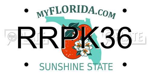 RRPK36 Florida License Plate