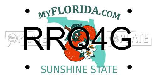 RRQ4G Florida License Plate