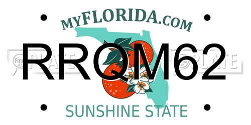 RRQM62 Florida License Plate