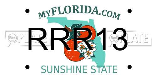 RRR13 Florida License Plate
