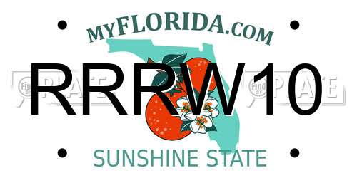 RRRW10 Florida License Plate