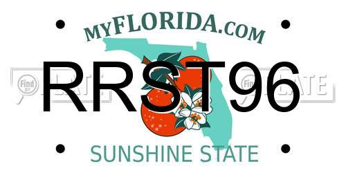 RRST96 Florida License Plate