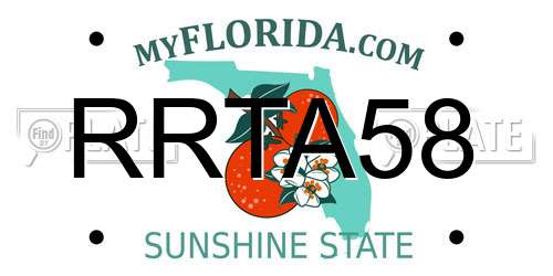 RRTA58 Florida License Plate