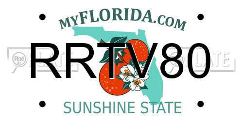 RRTV80 Florida License Plate