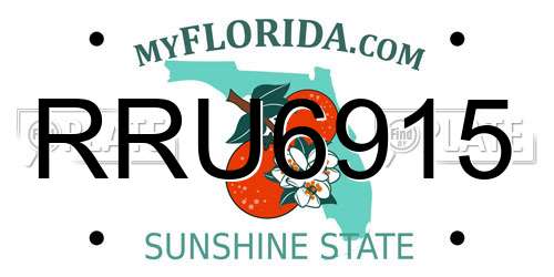 RRU6915 Florida License Plate