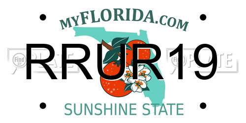 RRUR19 Florida License Plate