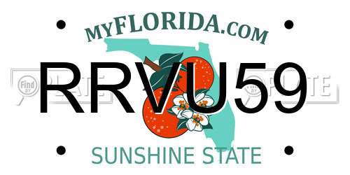 RRVU59 Florida License Plate