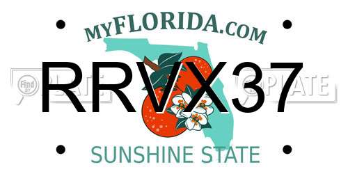 RRVX37 Florida License Plate