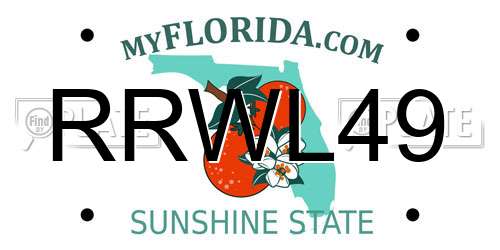 RRWL49 Florida License Plate