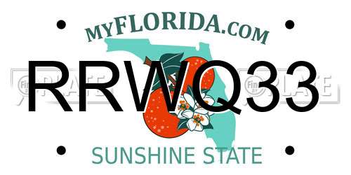 RRWQ33 Florida License Plate