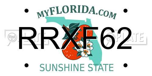 RRXF62 Florida License Plate