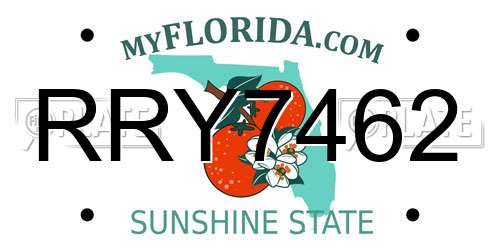 RRY7462 Florida License Plate