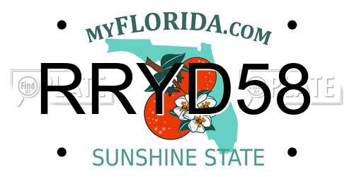RRYD58 Florida License Plate