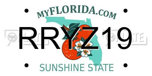 RRYZ19 Florida License Plate