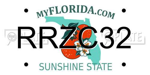 RRZC32 Florida License Plate