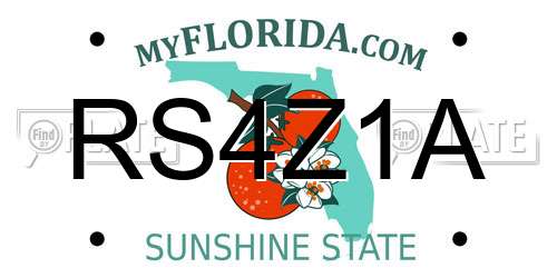 RS4Z1A Florida License Plate