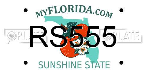 RS555 Florida License Plate