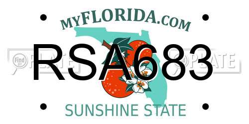 RSA683 Florida License Plate