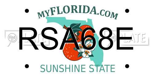 RSA68E Florida License Plate