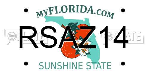 RSAZ14 Florida License Plate