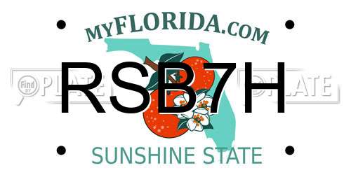 RSB7H Florida License Plate
