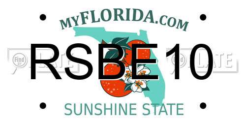 RSBE10 Florida License Plate