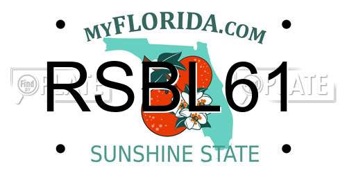 RSBL61 Florida License Plate