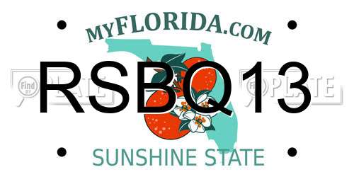 RSBQ13 Florida License Plate
