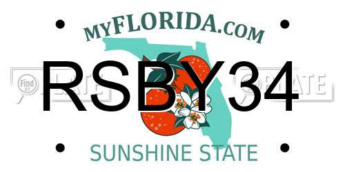 RSBY34 Florida License Plate