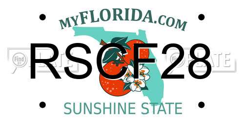 RSCF28 Florida License Plate