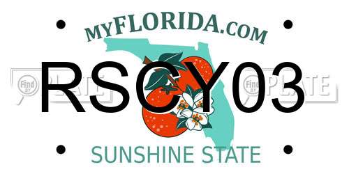 RSCY03 Florida License Plate