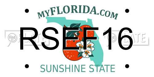 RSEF16 Florida License Plate