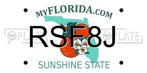RSF8J Florida License Plate
