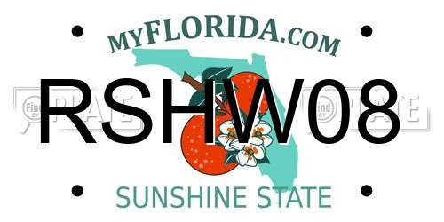 RSHW08 Florida License Plate