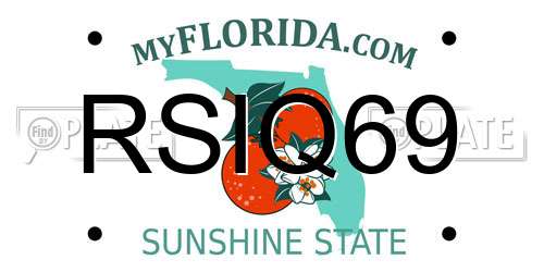 RSIQ69 Florida License Plate