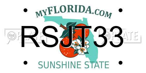 RSJT33 Florida License Plate