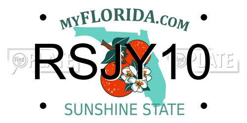 RSJY10 Florida License Plate