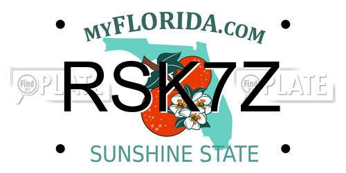 RSK7Z Florida License Plate