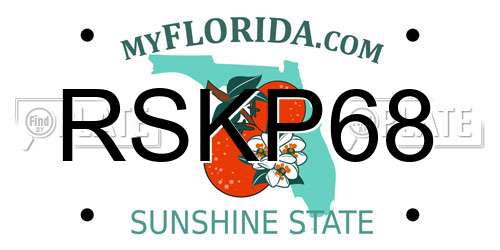RSKP68 Florida License Plate