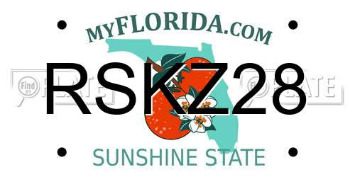 RSKZ28 Florida License Plate