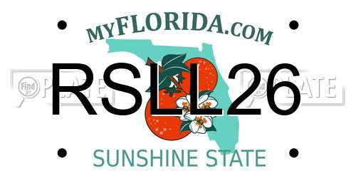 RSLL26 Florida License Plate