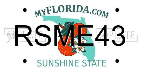 RSME43 Florida License Plate