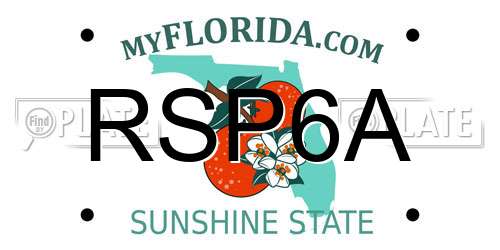RSP6A Florida License Plate